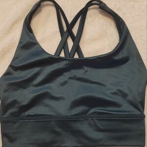 LULULEMON ENERGY LONGLINE BRA *FOIL STORM TEAL (SMTL) SZ 4 NWOT